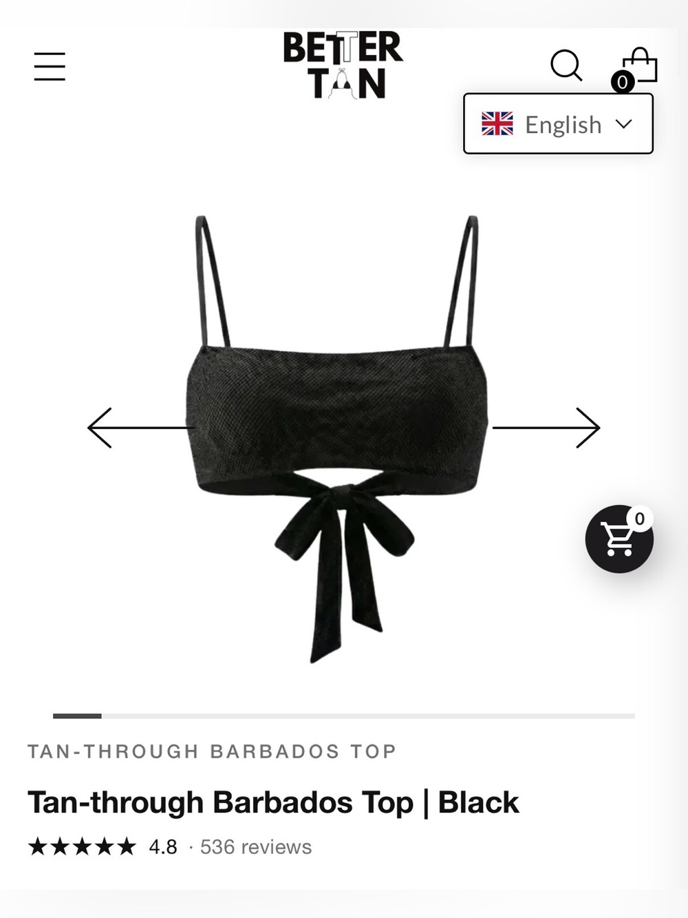 Tan-through Barbados Top - Black